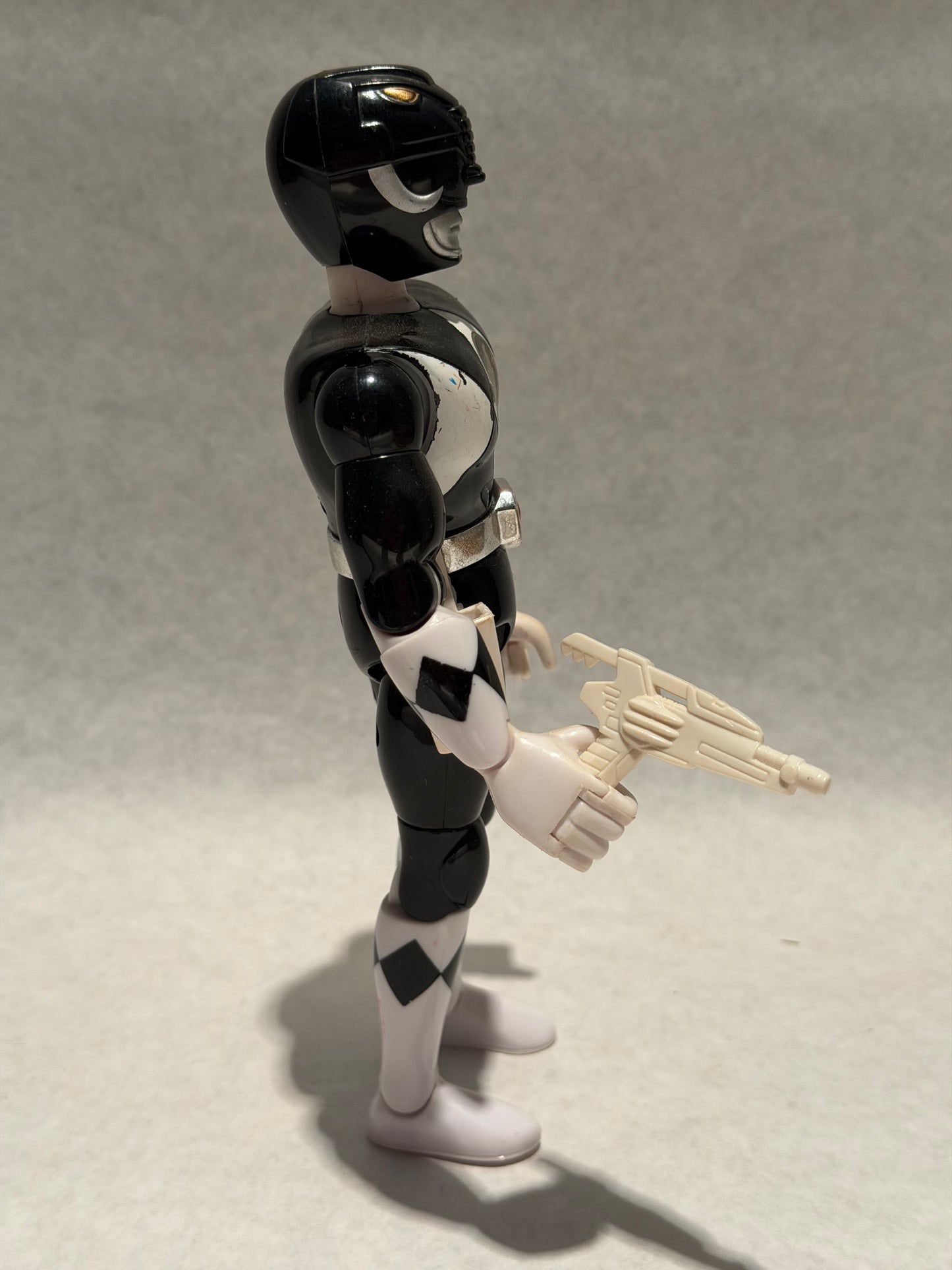 Vintage Power Rangers Black w Weapon 8”
