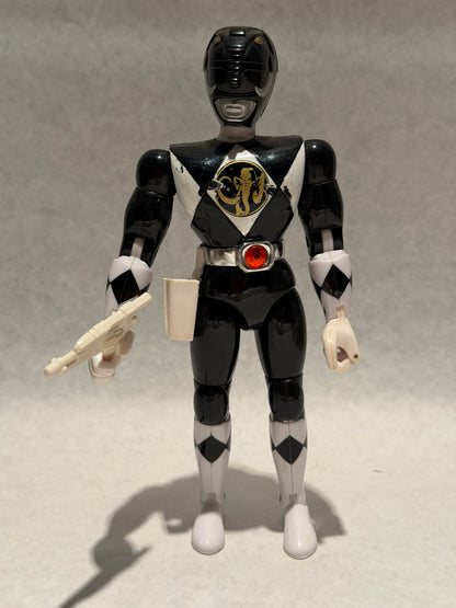 Vintage Power Rangers Black w Weapon 8”