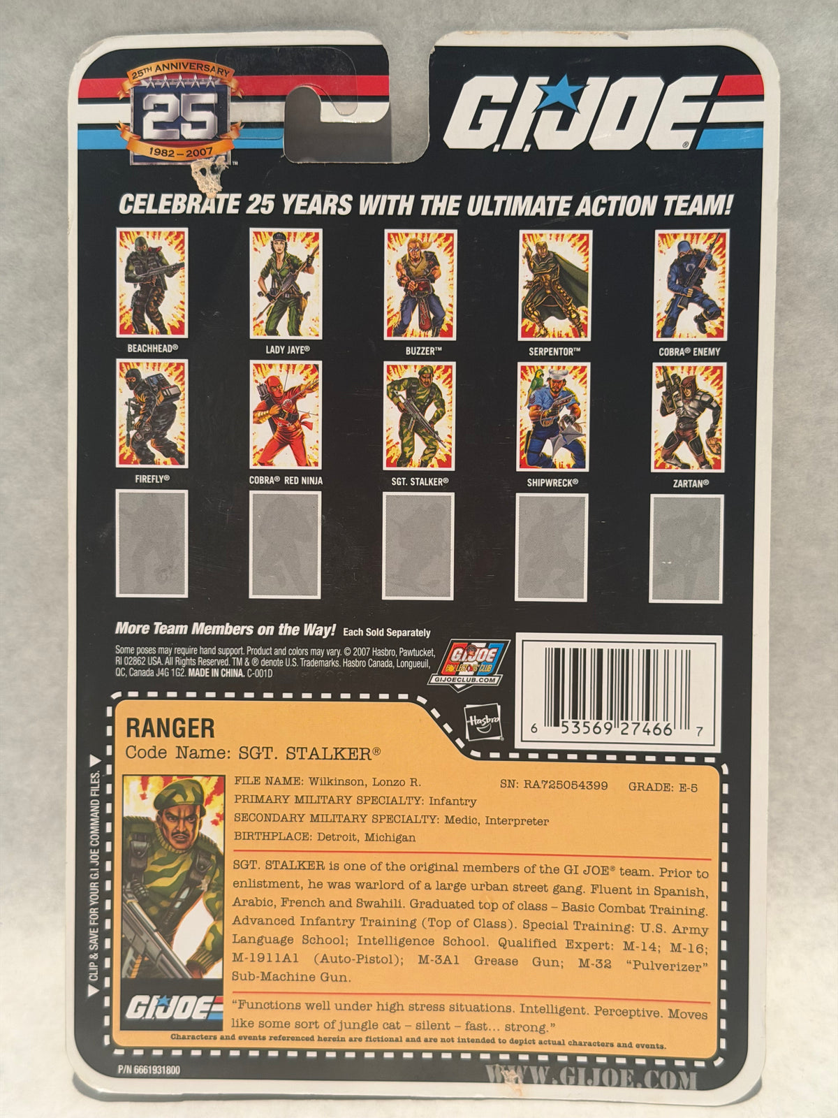 G.J. Joe 25th Anniversary Ranger Sgt Stalker