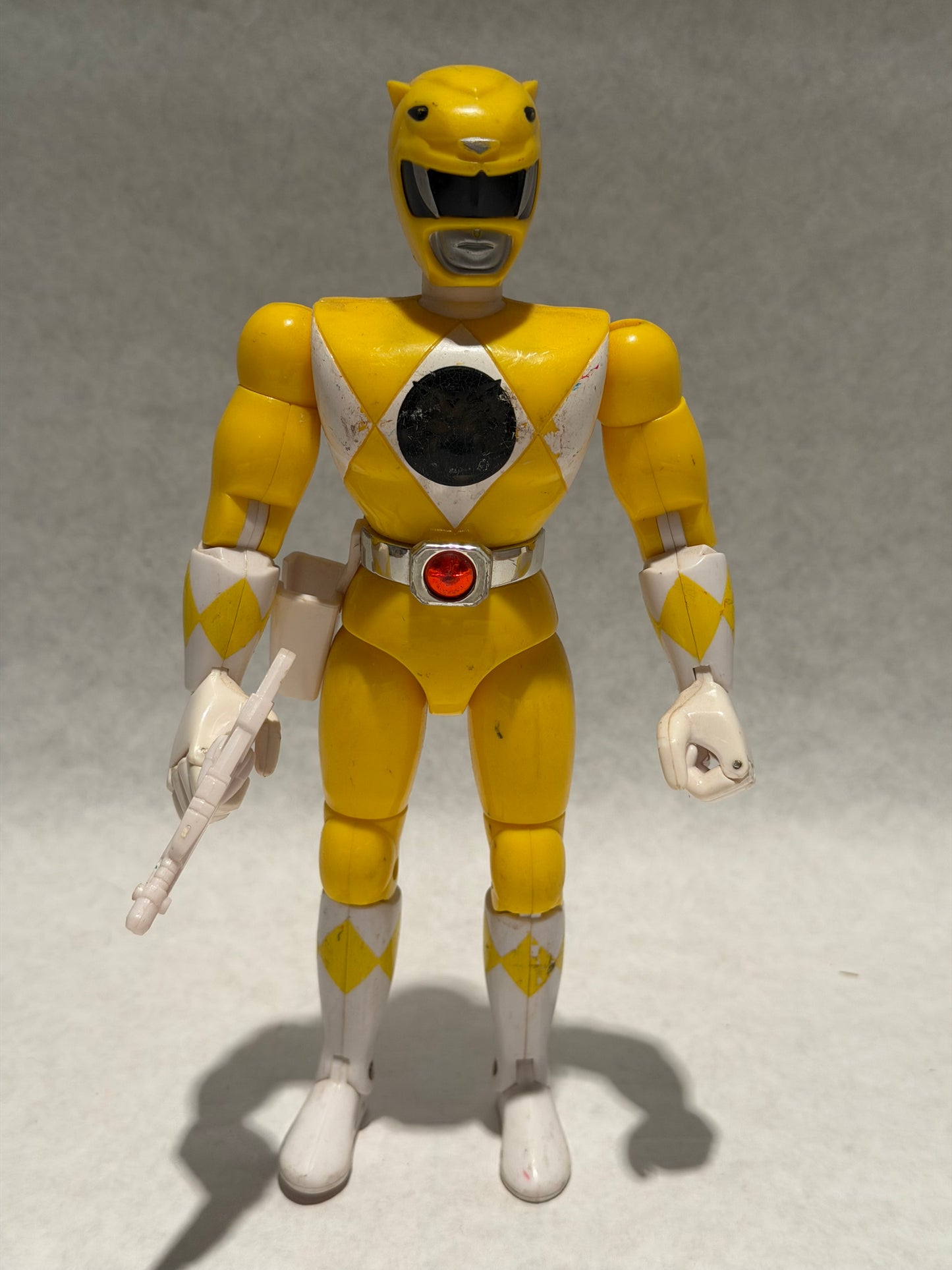 Vintage Power Rangers Yellow w Weapon